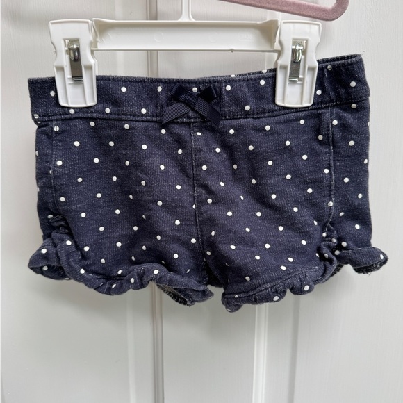 NWOT Simple Joys by Carter’s Navy Polka Dot Soft Ruffle Shorts - Picture 1 of 6